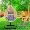Rattan Egg Single Seater 6 Star Swing Chair Grey