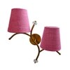 Devansh Metal Electric Wall Light in Gold Colour with Pink Shade Count of 2 Lights