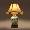 Devansh Off-White Vintage Cotton Shade Lamp With Wood & Mosaic Glass Base For Decoration/Office/Home/Gifting/Study For Decoration/Office/Home/Gifting/Study