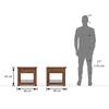 Fujiwara Solid Wood Bedside Table in Amber Walnut Finish