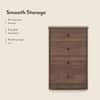 Ben Engineered Wood Chest of 4 Drawers in Classic Walnut Finish