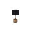 Gloria Black Natural Fiber Shade Table Lamp with Natural Wooden Base