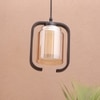 Eliante Hanging Light - Champaign Glass Shade, Mild Steel And Wood, 1-Light Pendant For Modern Decor