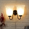 Devansh Metal Electric Wall Light in black Colour with White Shade Count of 2 Lights