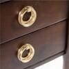 Reyna Ribbed Double Pedestal Solid Wood Desk in Brown Colour