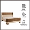 Heritage Cane Upholstered King Size Bed in Linen With Oak wood Frame