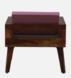 Lifty Sheesham Wood 1 Seater Sofa In Provincial Teak Finish & Fuschia Back
