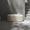 Wooden Twist Wnzzy Stylish Soft Boucle Upholstery Bench Ottoman in White Colour