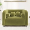 Homro Velvet 1 Seater Sofa in Mint Green Colour