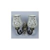 Riley Antique Metal Double Wall Mounted Lamp with Multicolor Mosaic Glass