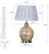 Idonia Nickel And Amber Finish Table Lamp With Tuck Pleated Shade