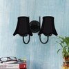 Devansh Dual Black Metal  Wallmounted Lamp With Cotton Black Metal  Shade