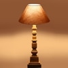 Devansh Grey Cotton Table Lamp With  Wood Natural Base (10X10X21 Inches)-32