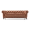 Winchester 3 Seater Luxury Italian Leather Sofa In Cognac