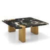 Emory Coffee Table In Portoro Black Cultured Marble and Legs in Gold Finish