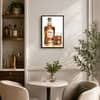 The Castle Decor Whiskey Bottle Glass Wall Art Framed Painting 14x20 Inch