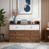 Crestwood 6 Chest of Drawers in Columbian Walnut and Frosty White Finish