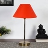 Orange cotton with Metal Gold Table Lamp
