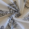 Black And White Floral 330 Tc  Cotton Flat  Queen Size Bedsheet With 2 Pillow Cover