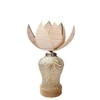 Devansh Rose Bamboo  Shade  Lamp With  Wood & Mosaic Glass Base For Decoration /Office/Home/Gifting/Study For Office/Home/Gifting -(12X12X17.75) Inches -