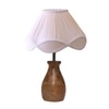 Devansh Off White Vintage Cotton Table Lamp With Wood Natural Base (10X12.5 Inches)-39