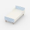 Minimalist Kids Toddler Bed in White and Light Blue Stripes
