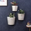 Hammered Wall Planter Set Of 3 In White And Gold Colour