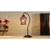 Multicolor Mosaic Glass Curvy Table lamp with Iron Base (EN27)