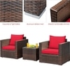 Carry Bird Wicker Patio Furniture Outdoor Balcony Chairs In Brown And Red Colour