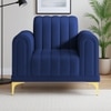 Josbert Velvet 1 Seater  Sofa In Navy Blue Colour