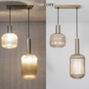 Maloto 2 Light Amber Luster And Brass Hanging Pendant Light