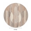 Handmade Round Wool Rug Modern Minimalist Beige 8 Feet Carpet