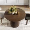 Velin Round Solid Mango Wood Pedestal Dining Table Silver Oak