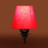 Devansh Metal Electric Wall Light in Antique Gold Colour with Red Shade Count of 1 Light