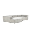 Elegantedge Wood Right Aligned 3-Seater With Upholstery Non Storage Sofa In Grey Colour