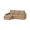Apollo Compact Sofa (Colour : Sandshell Beige, Cushion : Soft, Back Type : High Back, Seating Capacity : Left Aligned 2 Seater + Left Aligned Chaise + Ottoman)