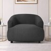 Morgen Boucle Fabric 1 Seater Sofa In  Dark Grey