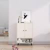 Hexa Red Engineered Wood Shoe Rack in Frosty White Colour