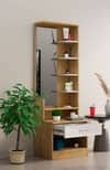 Hexa Red Wooden Dressing Table in Giant Wood and Frosty White Colour