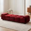 Melon Velvet 5 feet Ottoman Bench in Maroon Color