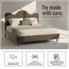Solara Wave Luxe King Size Bed in velvet With Oak wood Frame & Hydraulic Storage