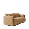 Cozychic Wood 3 Seater With Upholstery Non Storage Sofa In Yellow Colour