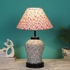 Regina Multicolor cotton Glass Table lamp with Iron Base