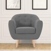 Colam Velvet 1 Seater Sofa in Dark Grey Colour