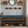 Viken Solid Wood Shoe Rack with Seating in Walnut Brown finish