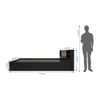 Kaito Queen Bed With Rattan Center Door With Nonwoven Fabric Base