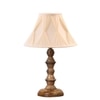 Devansh Off-White Cotton Vintage Curtain Pleated   Lamp With Wood Base  (12X12X17)