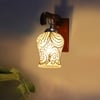 Devansh Solid Wood Electric Wall Light in Brown Colour with Multi Shade Count of 1 Light