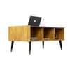 Hexa Engineered Wood Coffee Table With Storage And Open Rack In Giant Wood And Slate Grey
