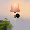 Devansh Metal Electric Wall Light in Black Colour with Grey Shade Count of 1 Light